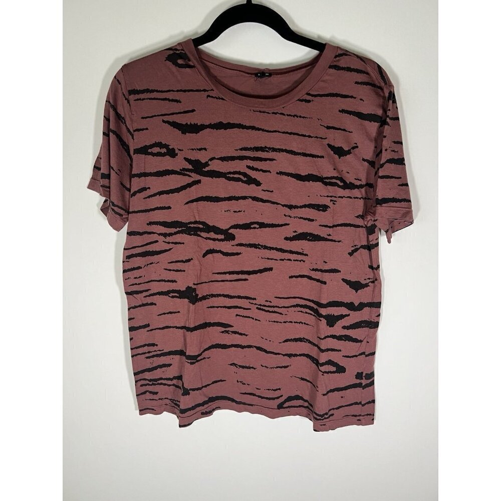 MONROW brown black zebra tshirt sz S festival comfy oversized